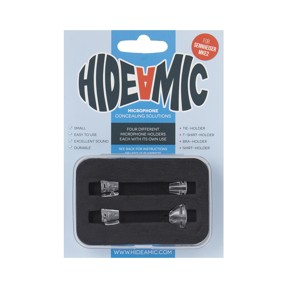 Hide-A-Mic Sennheiser MKE2 Lavalier Microphone Holders (Complete Set of 4)-Pinknoise Systems