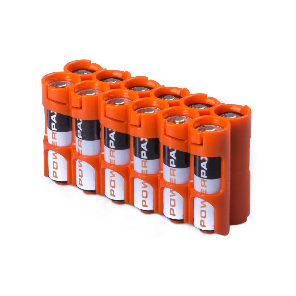 Powerpax 12-Pack AA Battery Caddy (Various Colours)