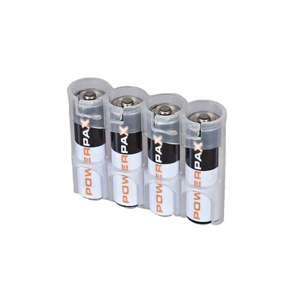 Powerpax Slimline 4-Pack AA Battery Caddy (Various Colours)