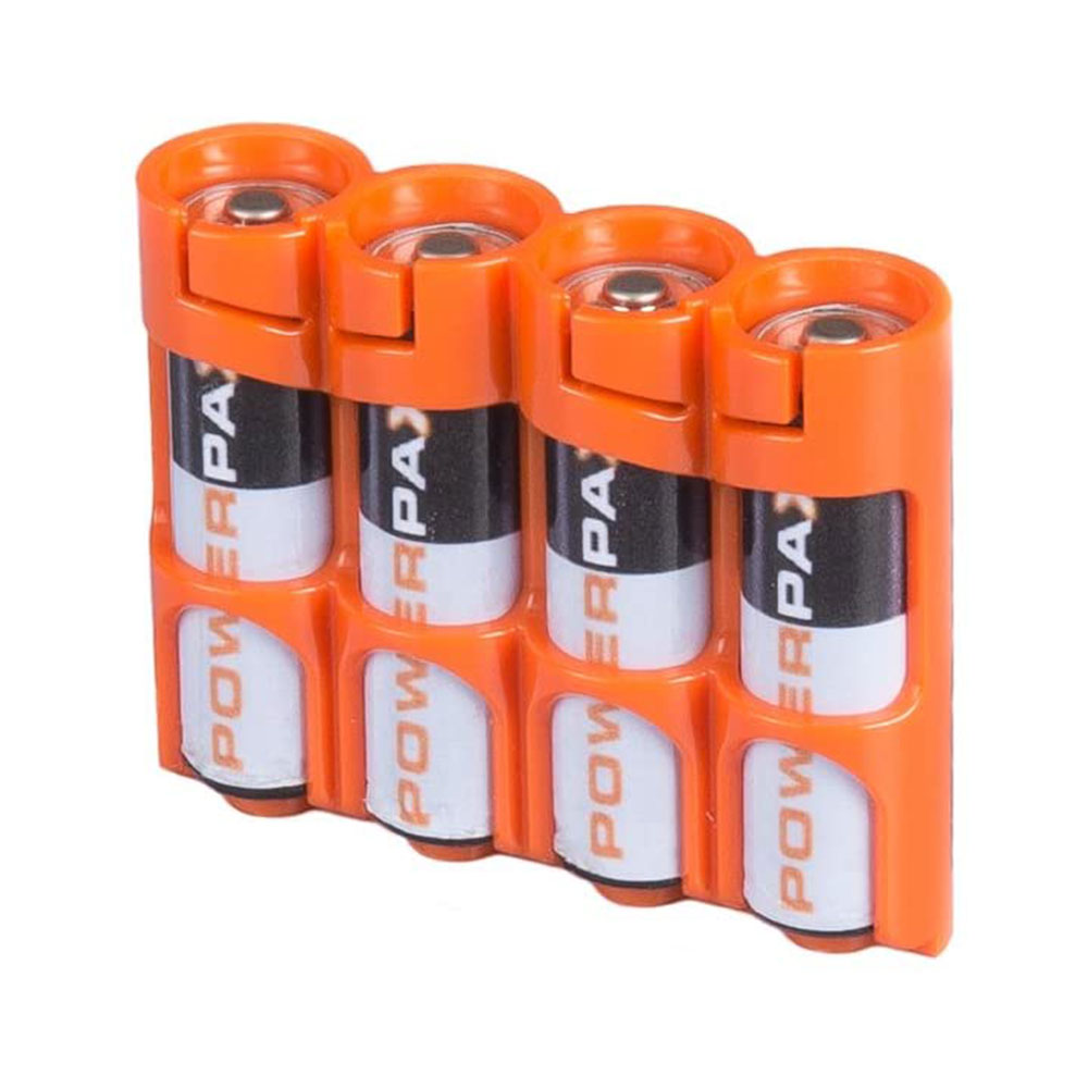 Powerpax Slimline 4-Pack AA Battery Caddy (Various Colours)