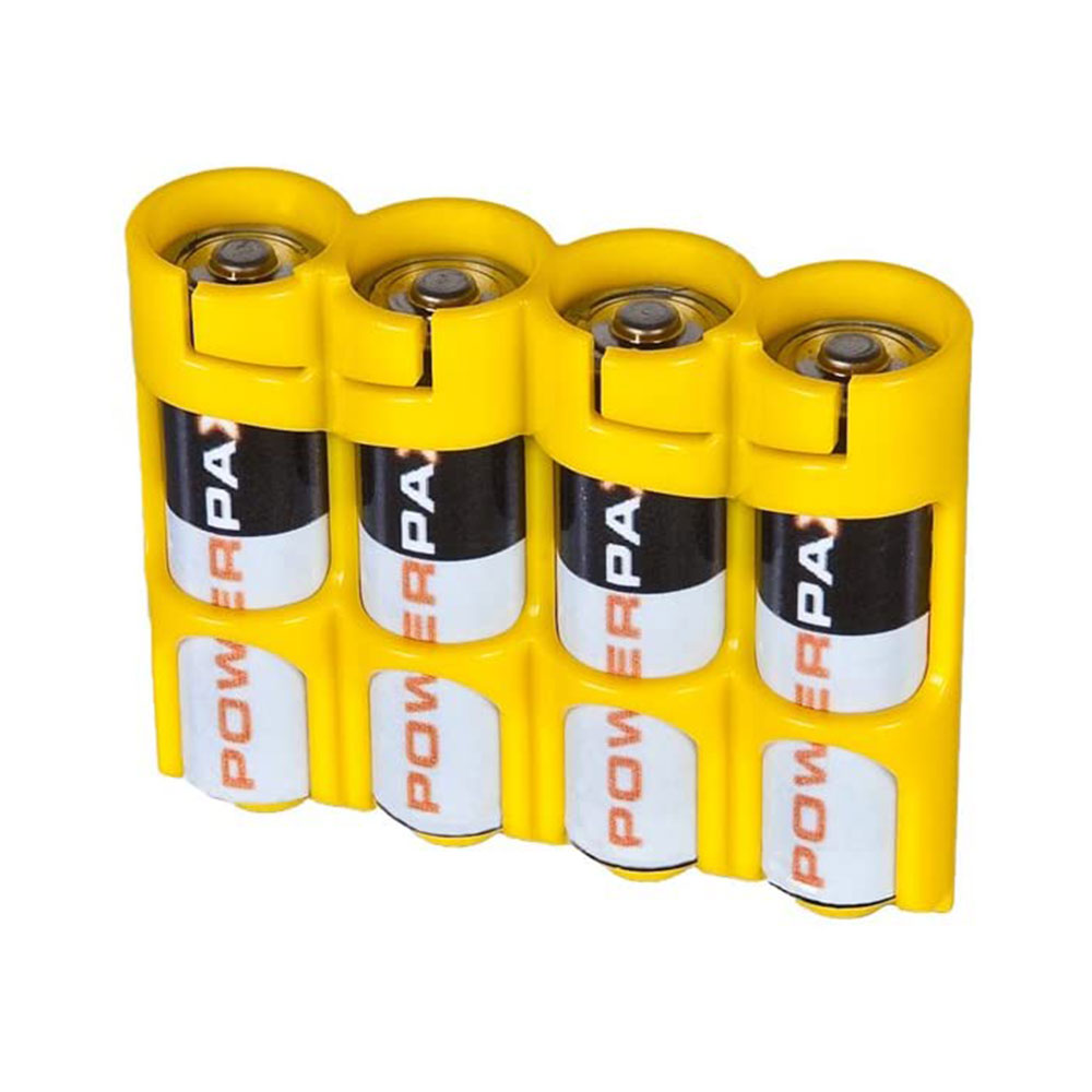 Powerpax Slimline 4-Pack AA Battery Caddy (Various Colours)