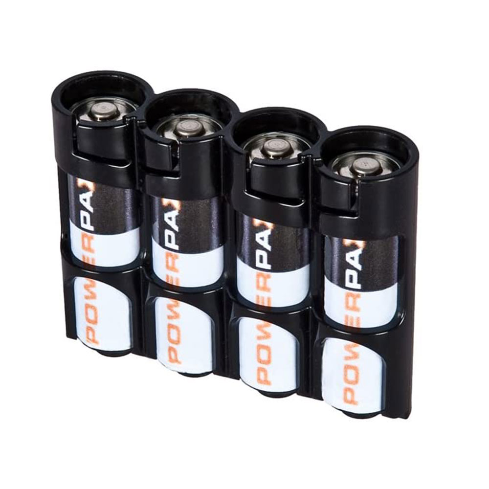 Powerpax Slimline 4-Pack AA Battery Caddy (Various Colours)