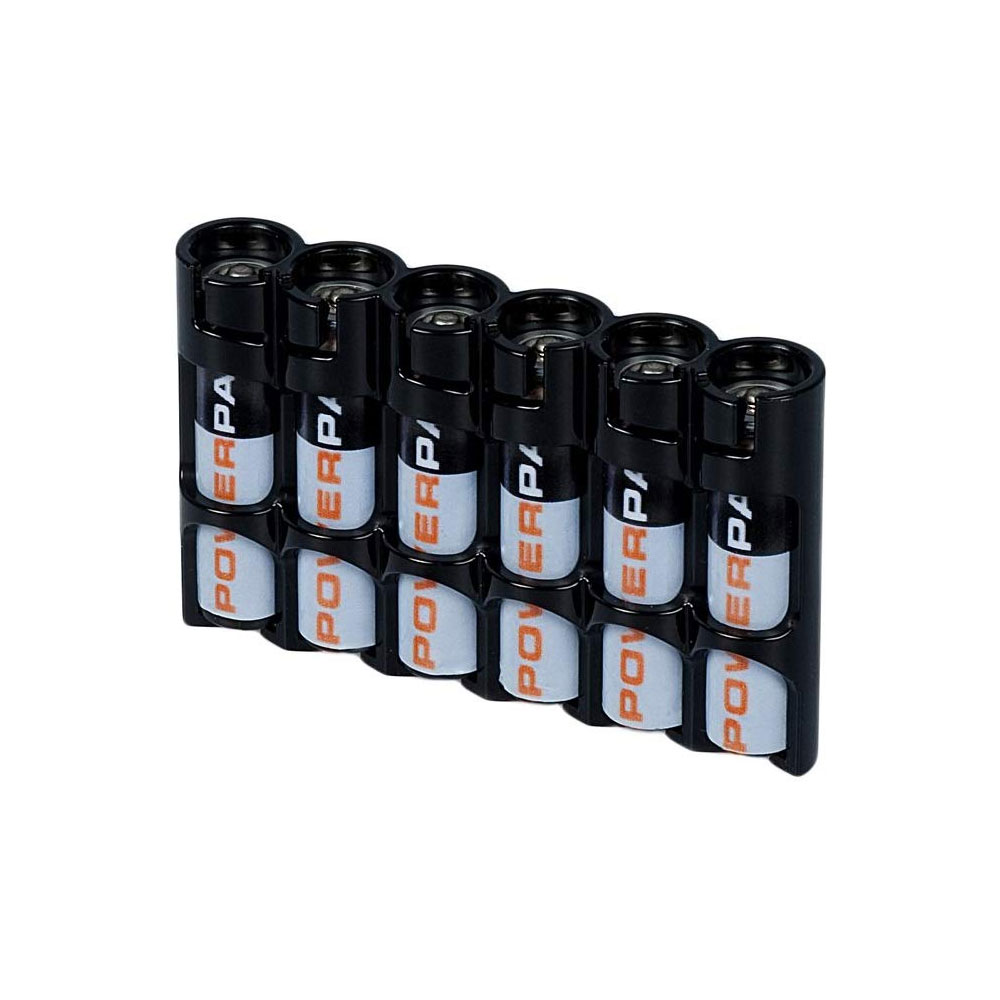 Powerpax 6-Pack AAA Battery Caddy (Various Colours)