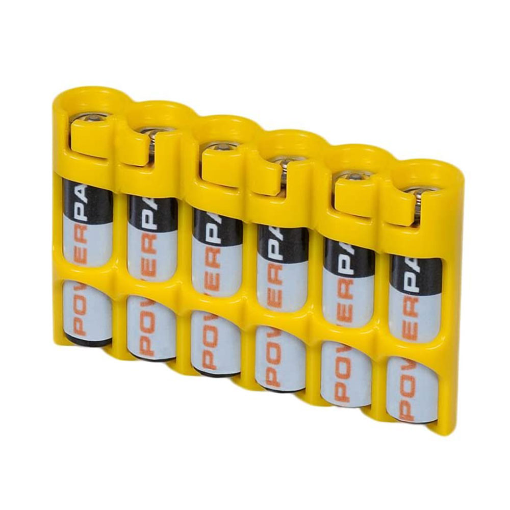 Powerpax 6-Pack AAA Battery Caddy (Various Colours)
