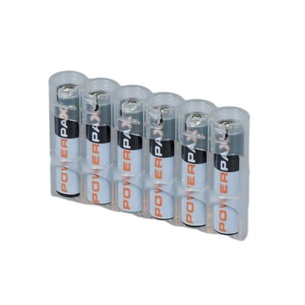 Powerpax 6-Pack AAA Battery Caddy (Various Colours)
