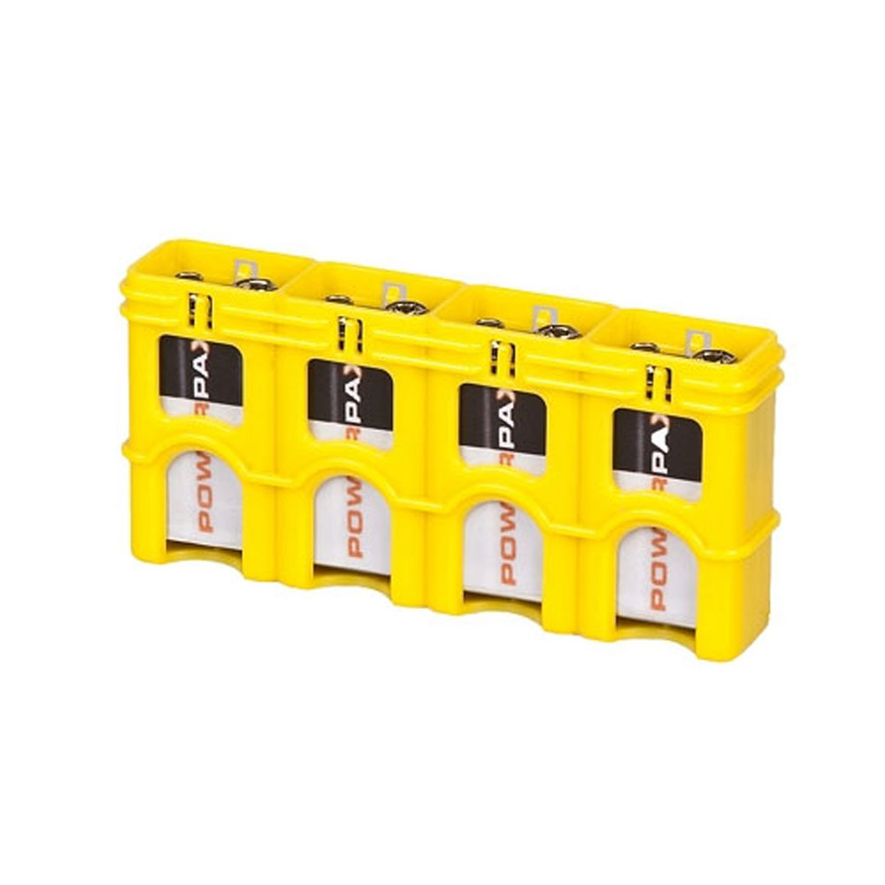 Powerpax Slimline 4-Pack 9V Battery Caddy (Various Colours)