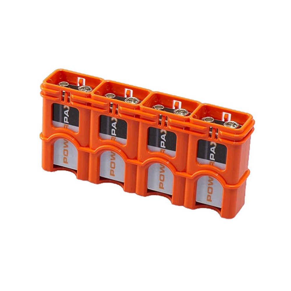 Powerpax Slimline 4-Pack 9V Battery Caddy (Various Colours)