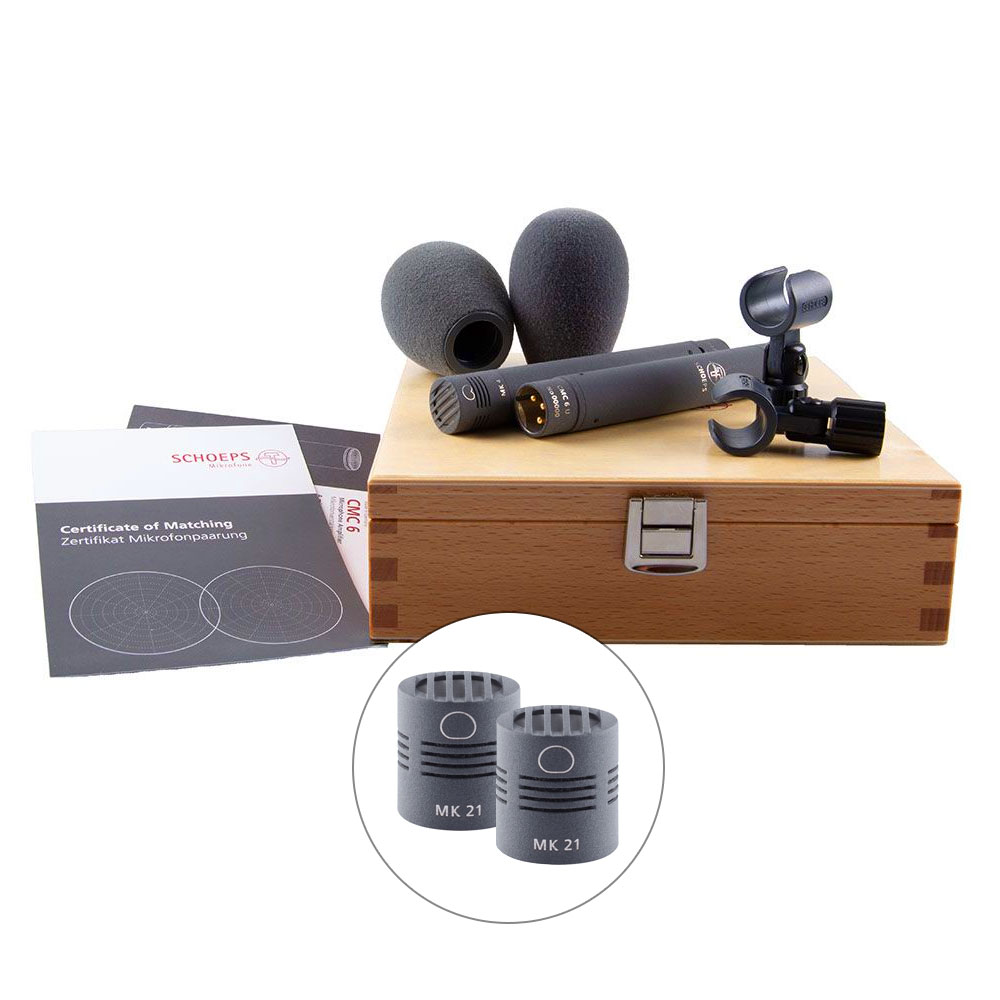 Schoeps CMC 621 Stereo Set w/ 2x MK 21 Capsules & CMC6 Preamps-Pinknoise Systems