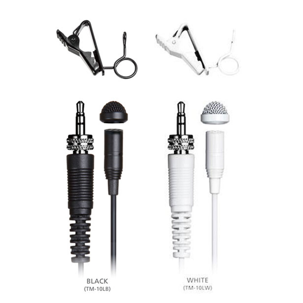 Tascam TM-10L Omnidirectional Lavalier Microphone (Black/White)