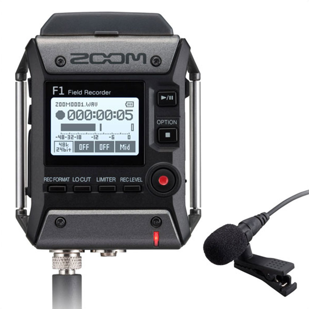 Zoom F1-LP Miniature Field Recorder w/ Lavalier Microphone