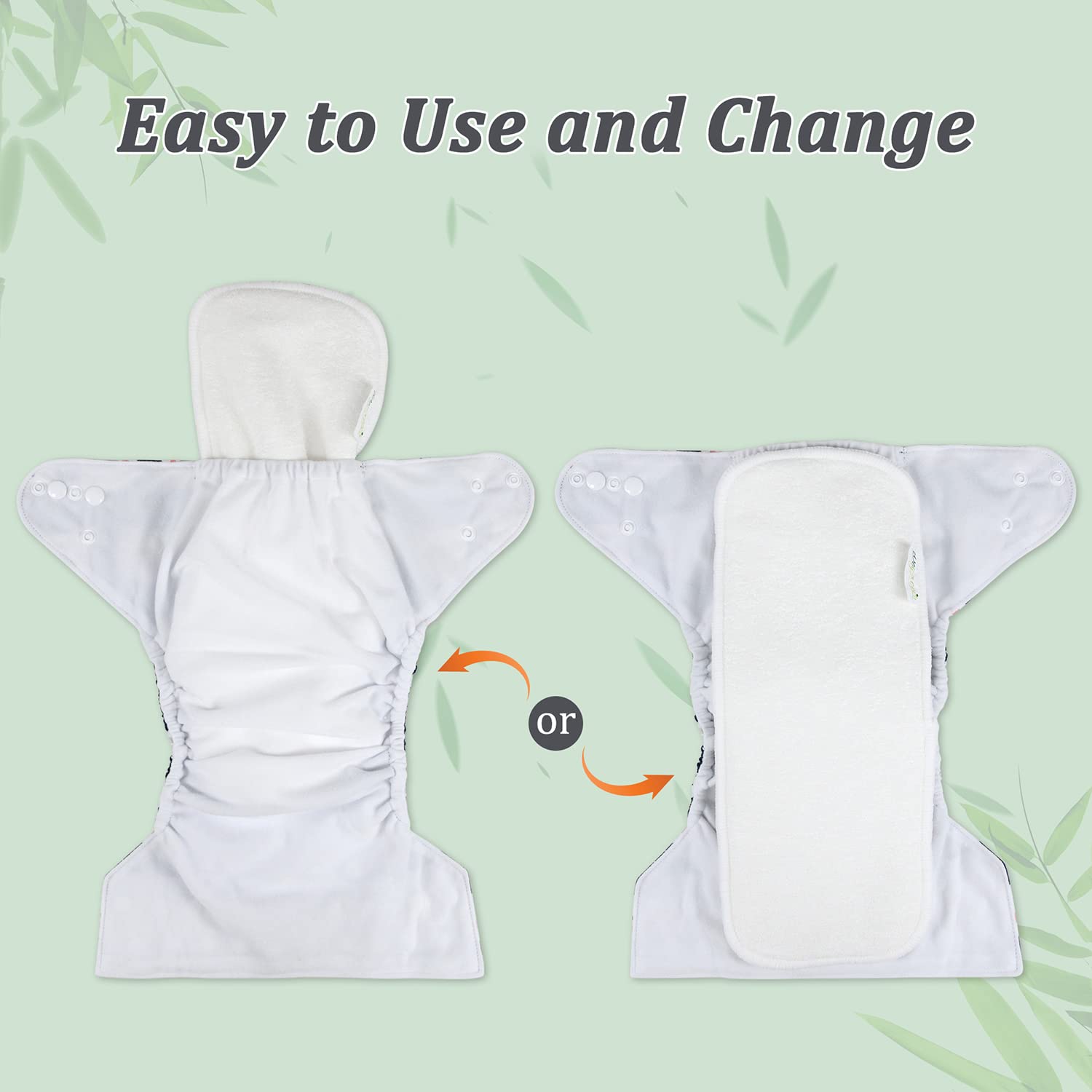 Resuable Bamboo Baby Cloth Diaper Insert Liners, Bundle of 12