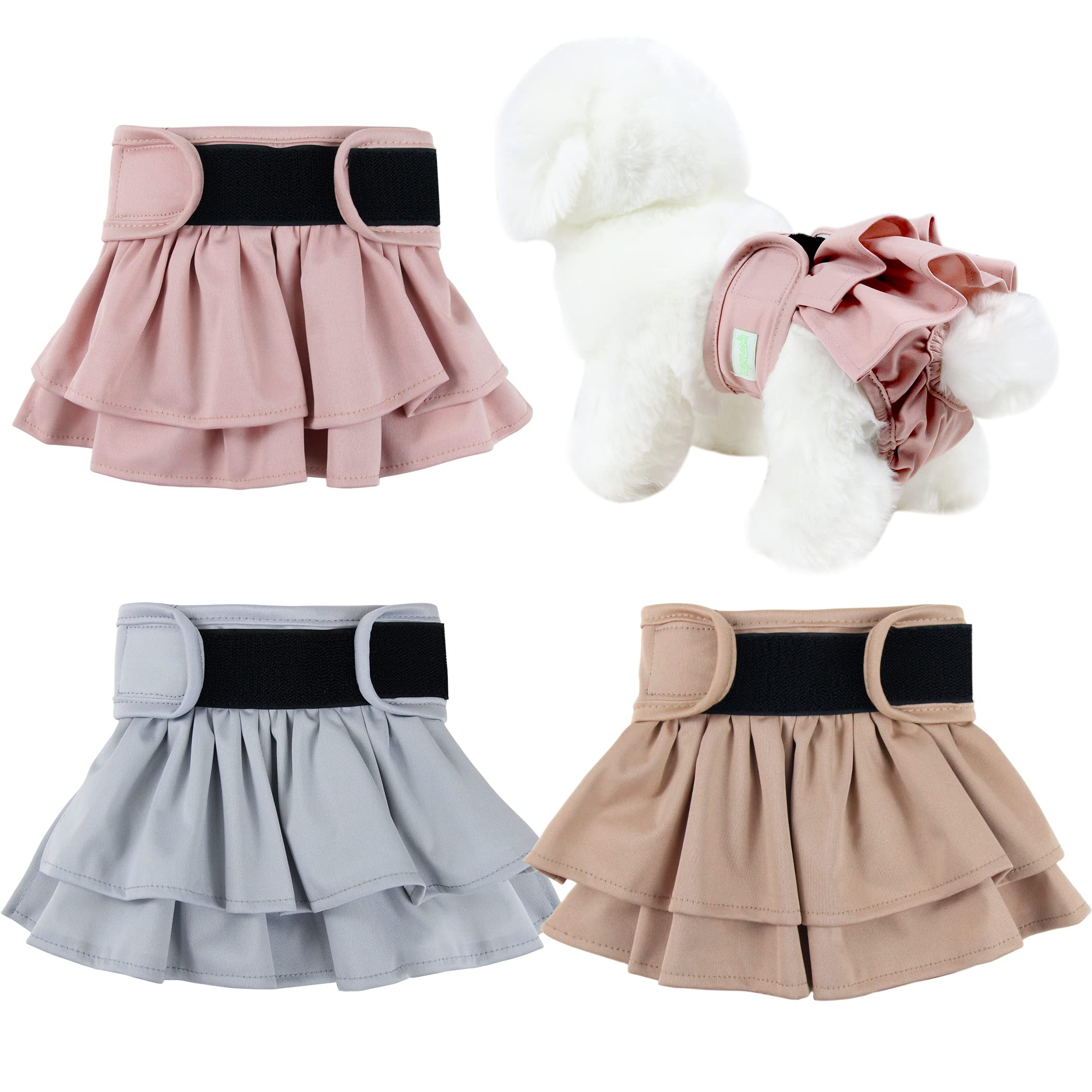 Female Dog Diaper Skirt, 3-Pack
