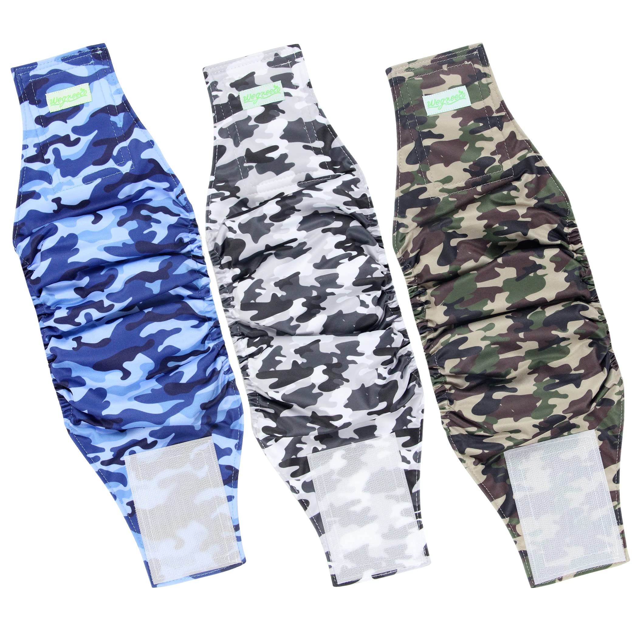 Dog Belly Band, Male Dog Diapers, 3-Pack (Camo)