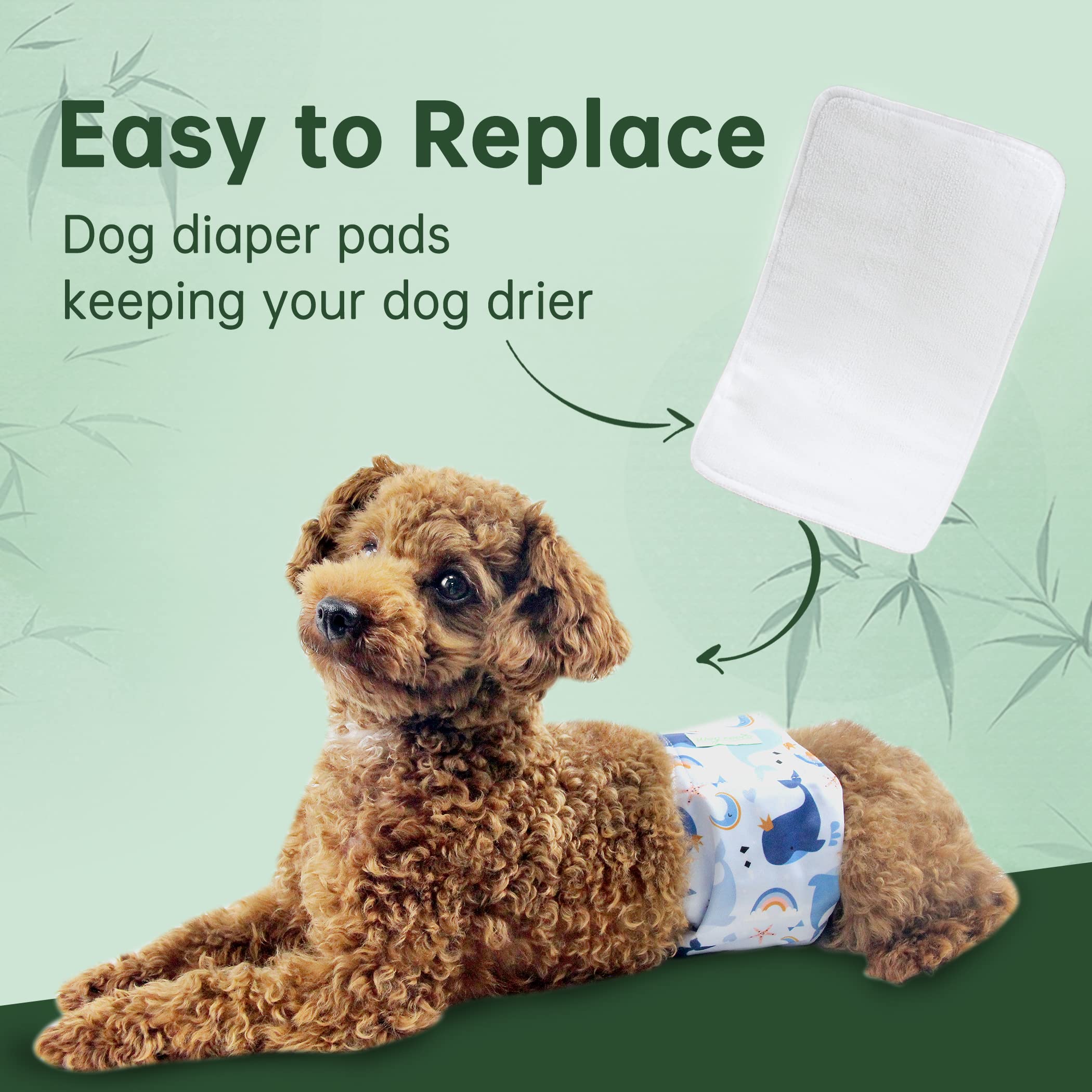 Washable Dog Diapers Pads, Bundle of 10