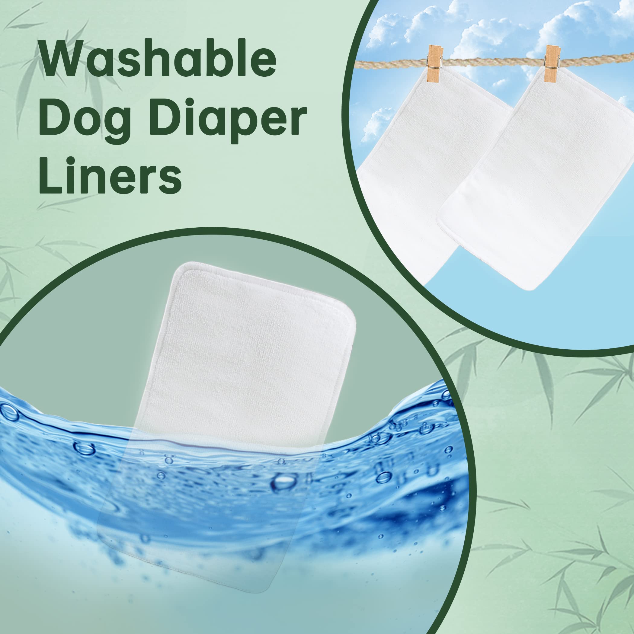 Washable Dog Diapers Pads, Bundle of 10