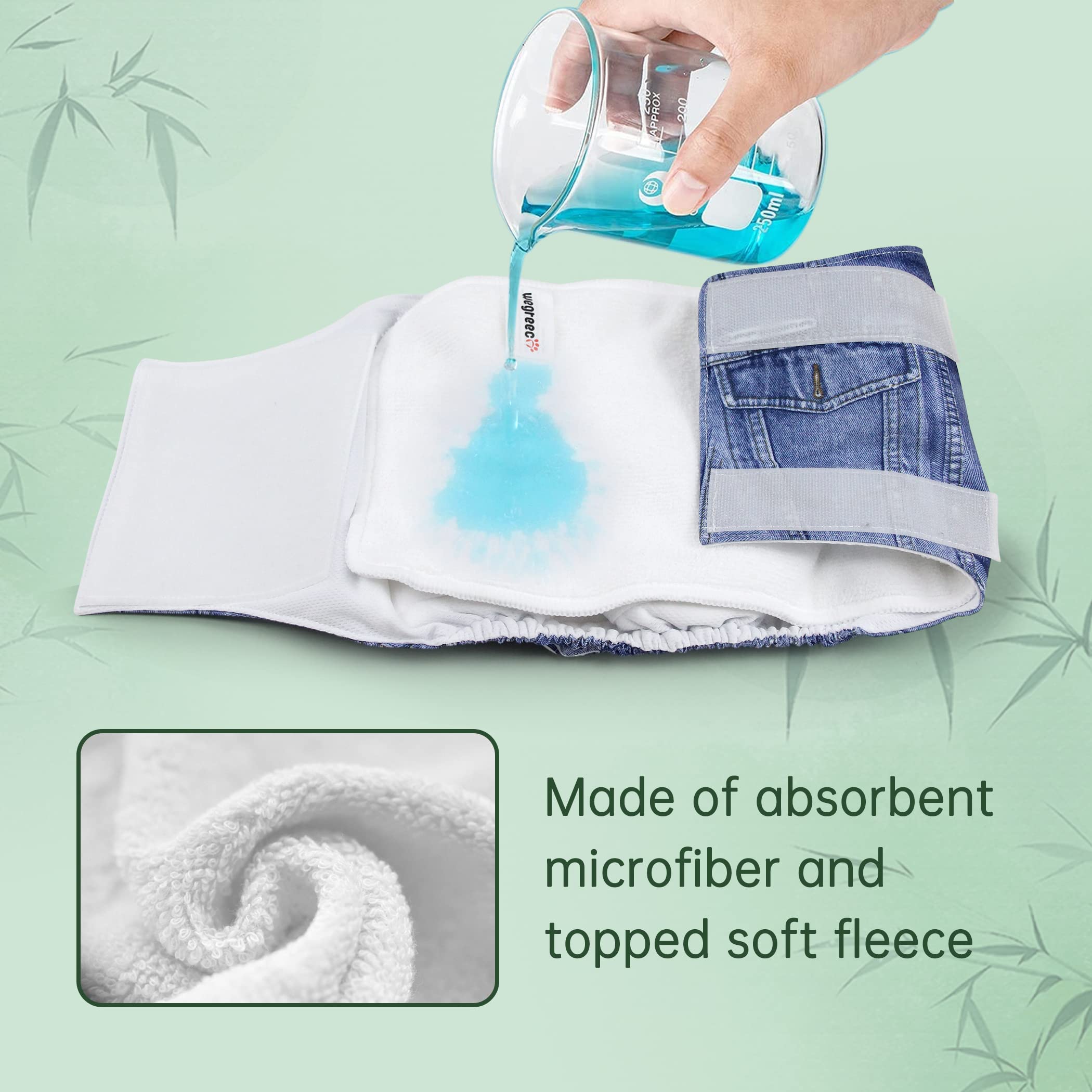 Washable Dog Diapers Pads, Bundle of 10