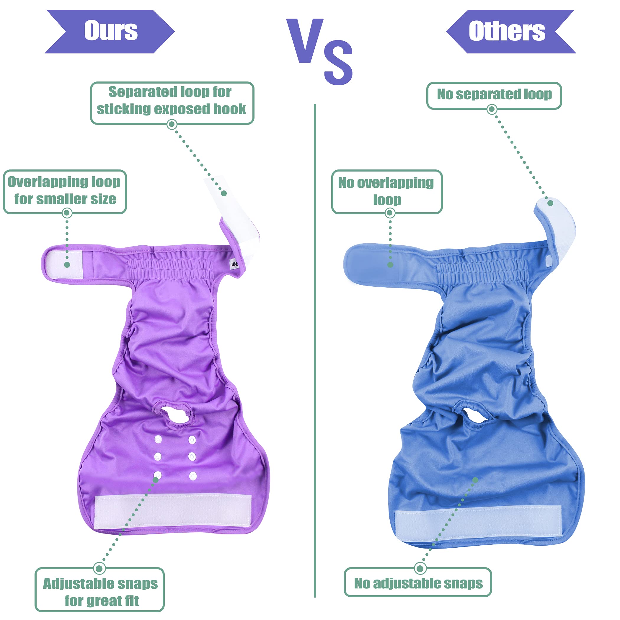 Female Dog Diapers, 3-Pack, Multicolor