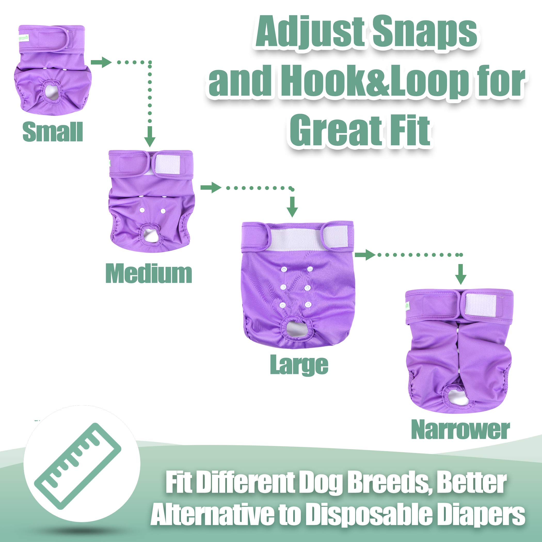 Female Dog Diapers, 3-Pack, Multicolor