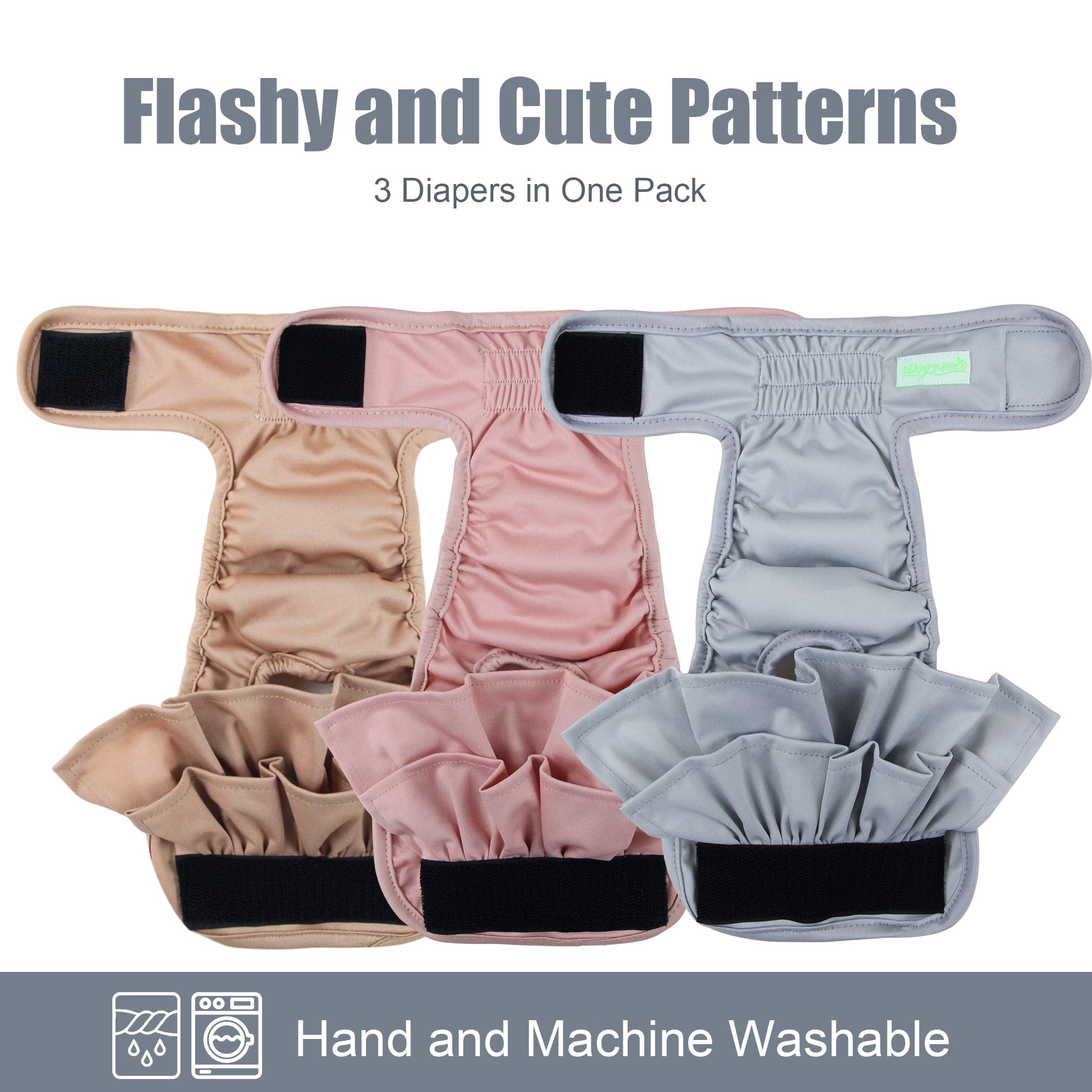 Female Dog Diapers, 3-Pack, Morandi