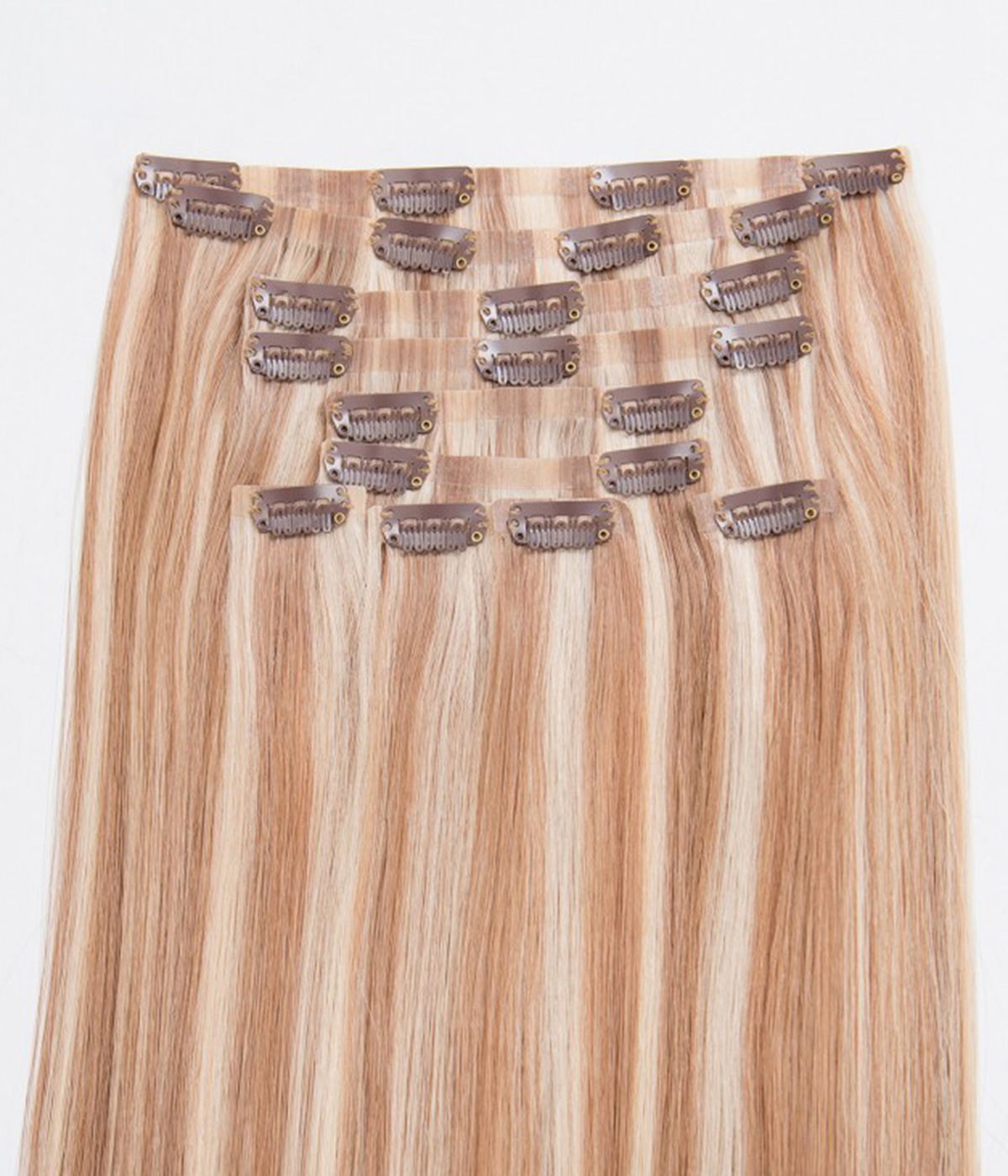 16" 140G 10 Pieces Invisible Clip-in Remy Human Hair Extensions