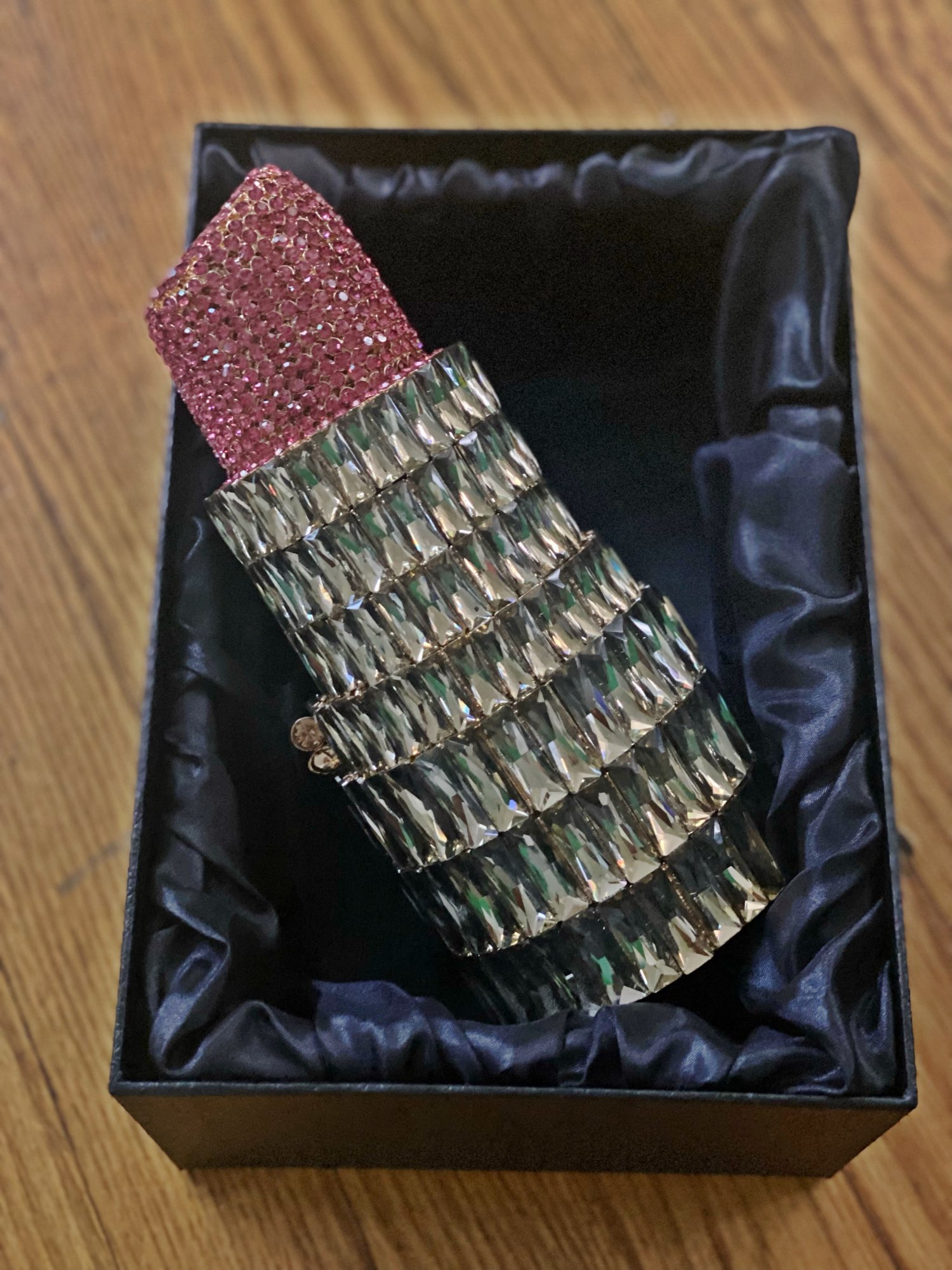 lipstick crystal clutch，luxury crystal clutch