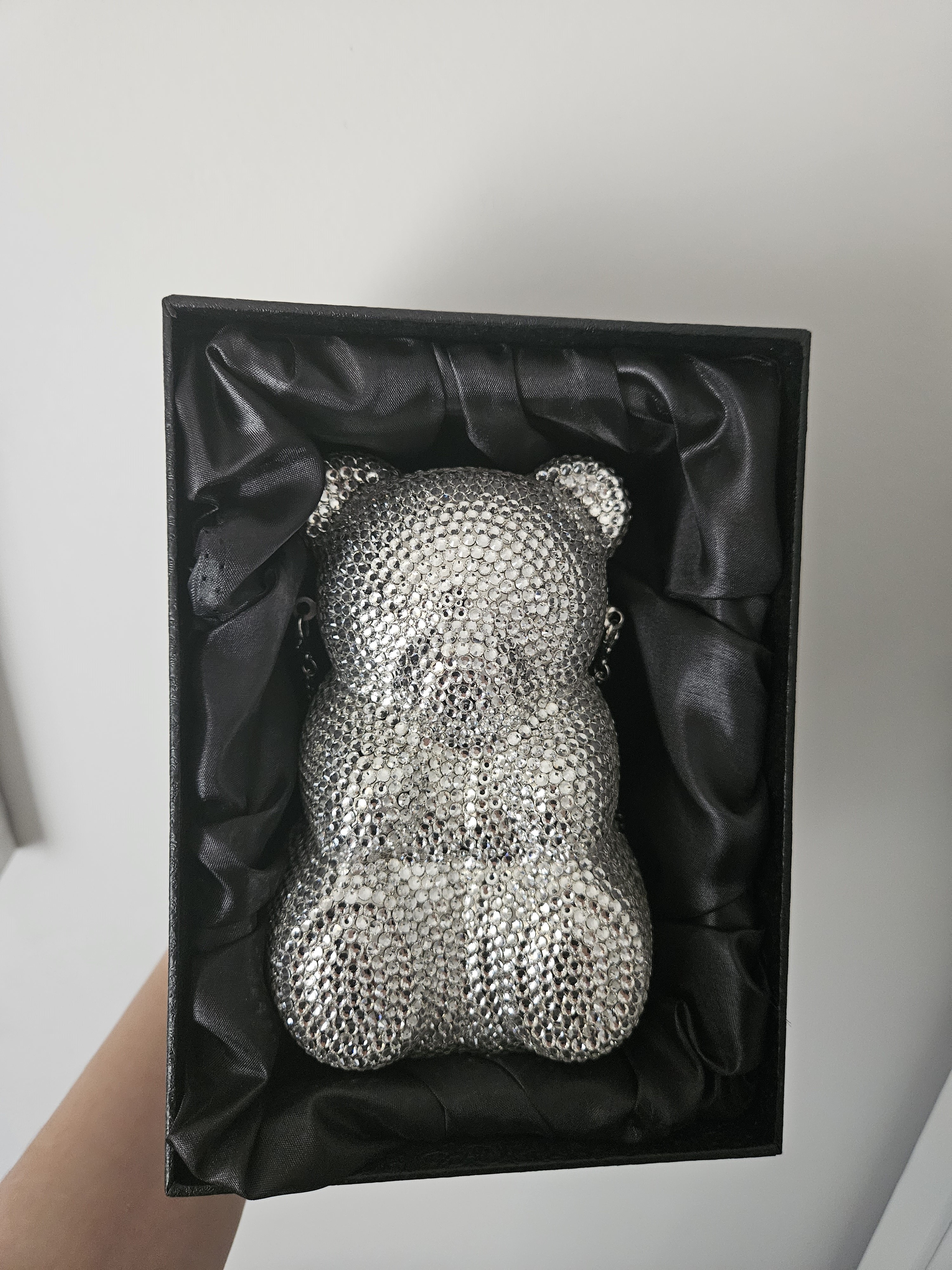 crystal bear clutch，crystal bear purse