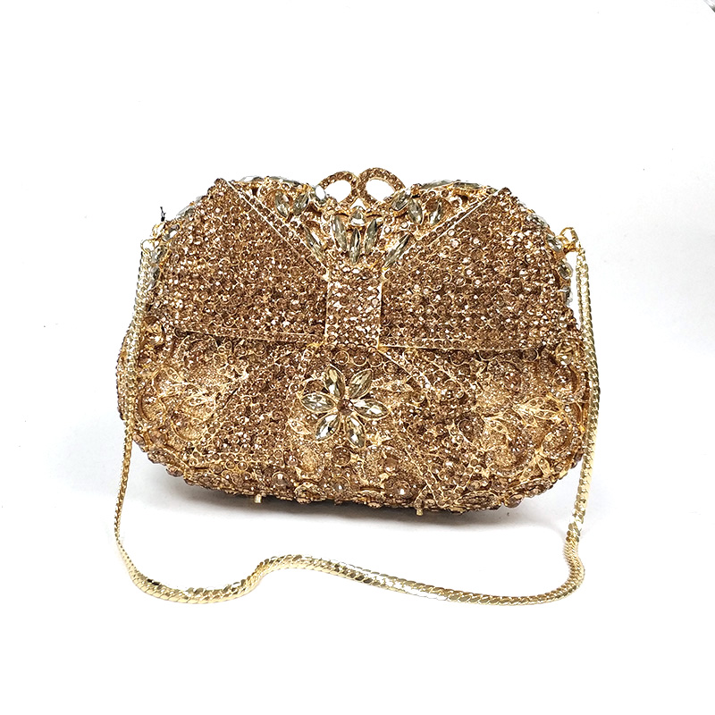 Bow Classical Crystal Clutch