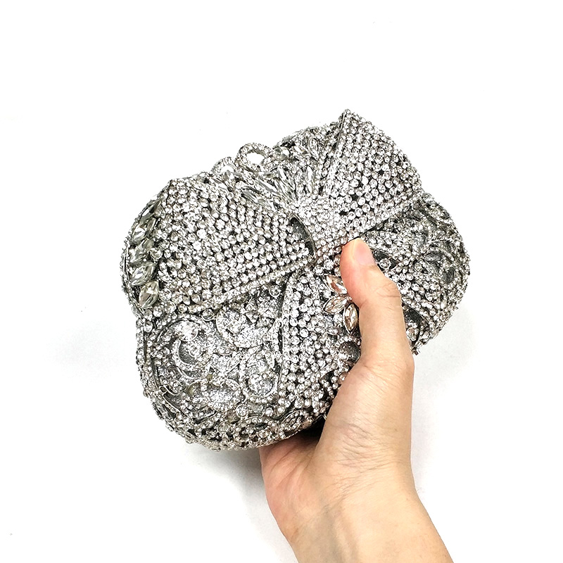 Bow Classical Crystal Clutch