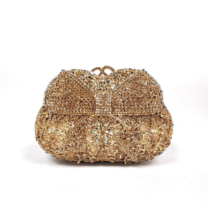 Bow Classical Crystal Clutch