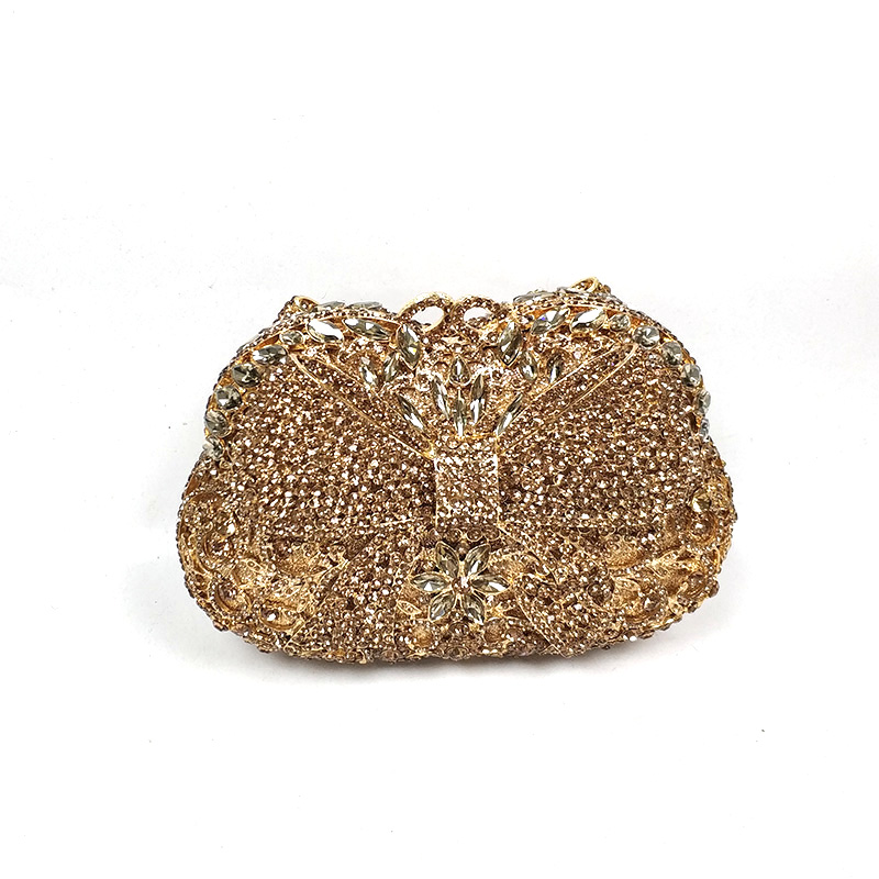 Bow Classical Crystal Clutch