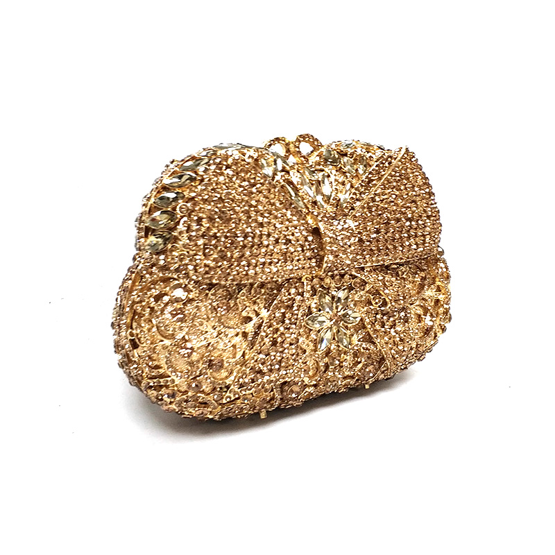 Bow Classical Crystal Clutch