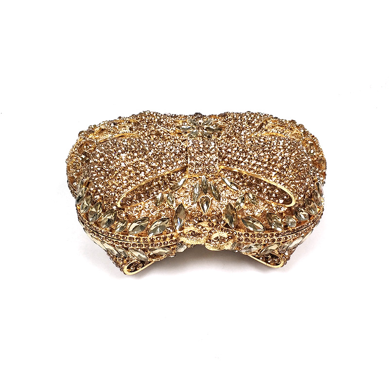 Bow Classical Crystal Clutch