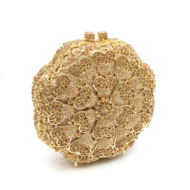 Round Classical Crystal Clutch