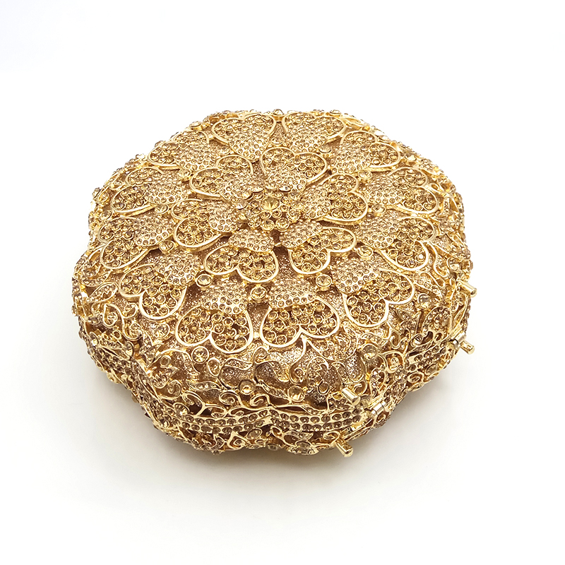 Round Classical Crystal Clutch