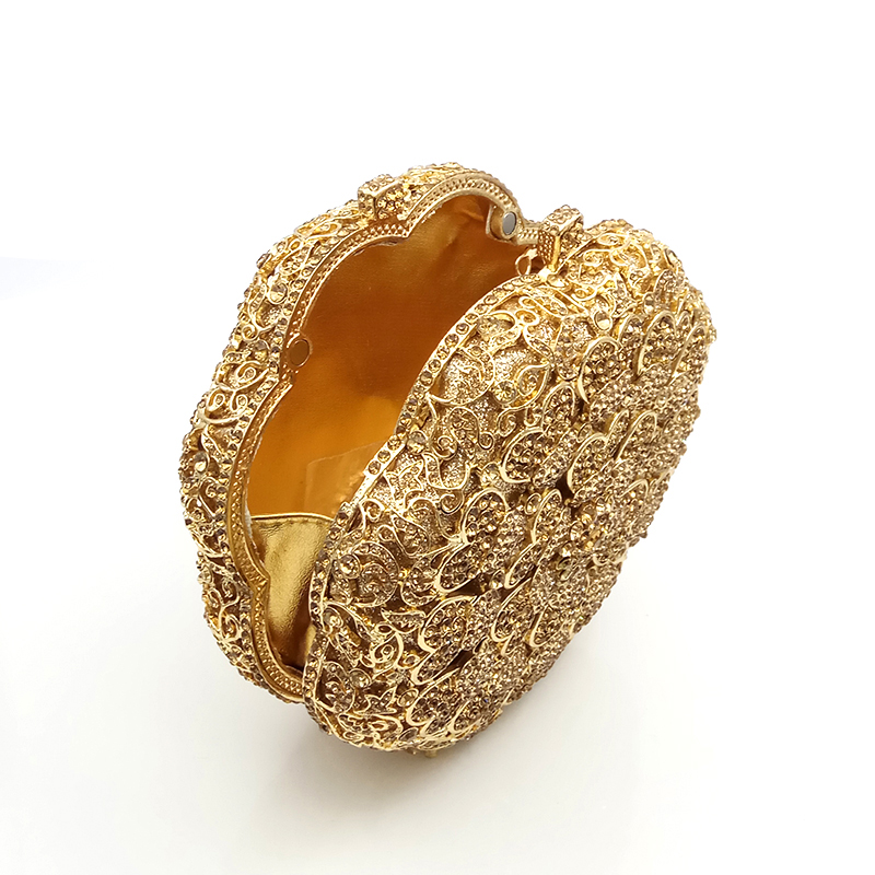 Round Classical Crystal Clutch