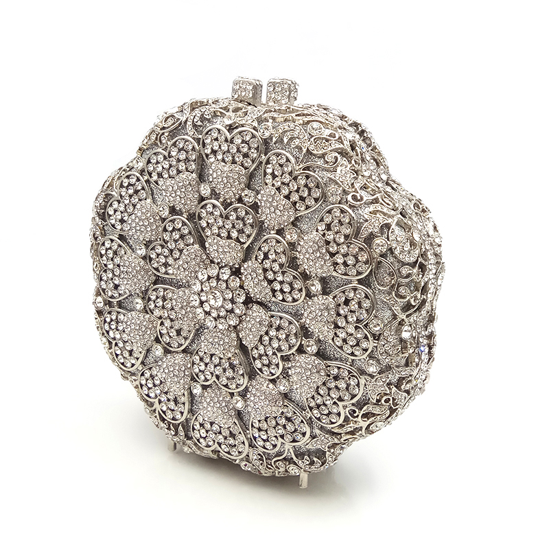 Round Classical Crystal Clutch