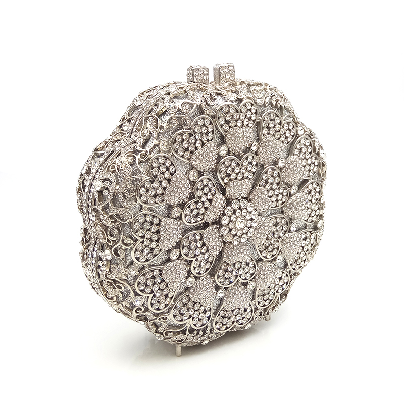Round Classical Crystal Clutch