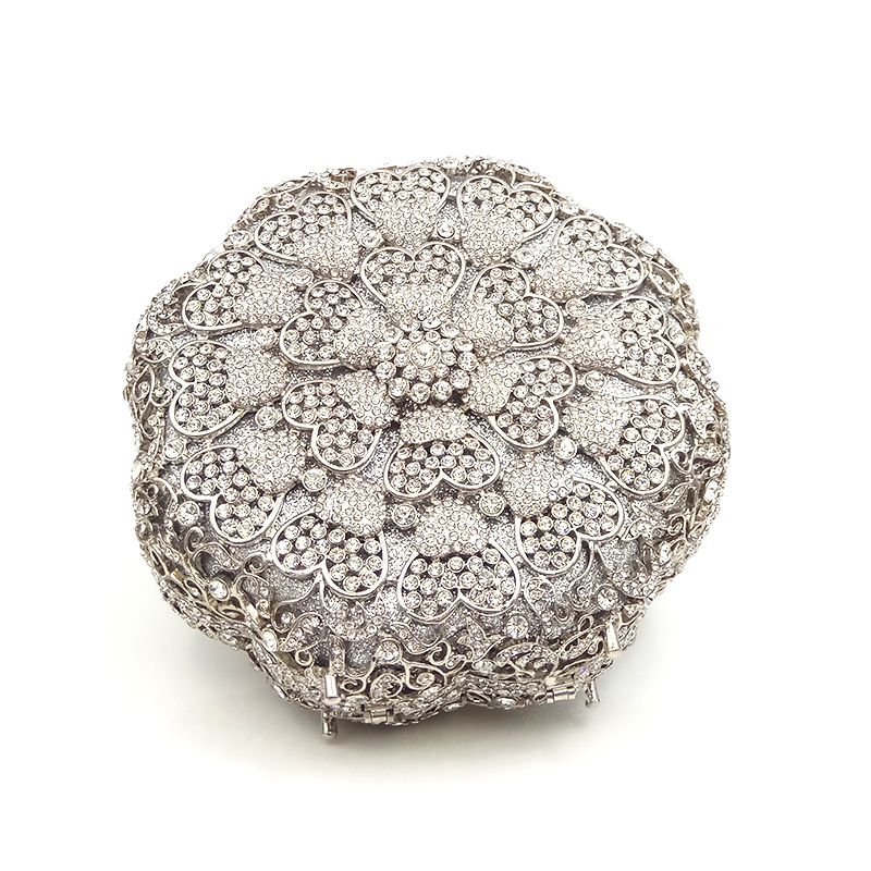 Round Classical Crystal Clutch