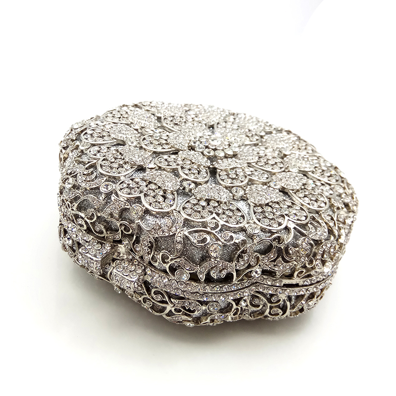 Round Classical Crystal Clutch