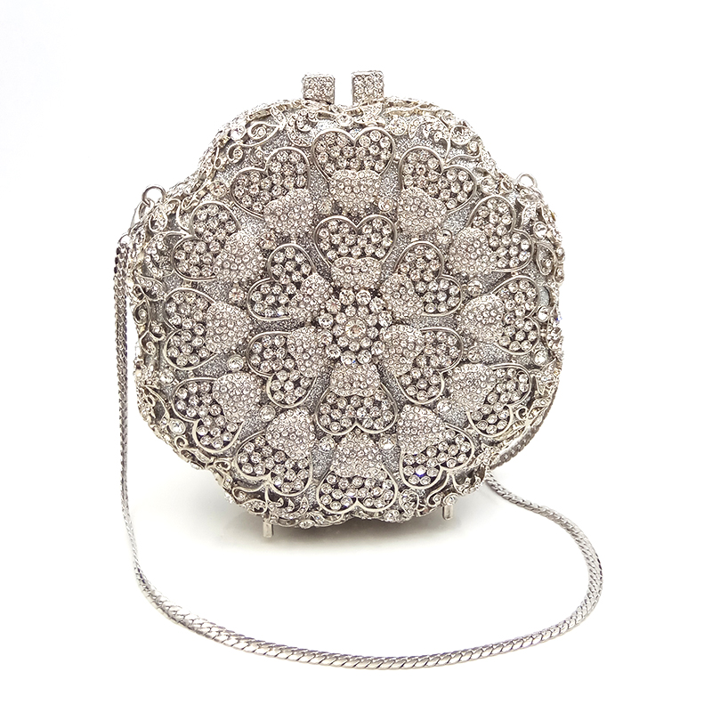 Round Classical Crystal Clutch