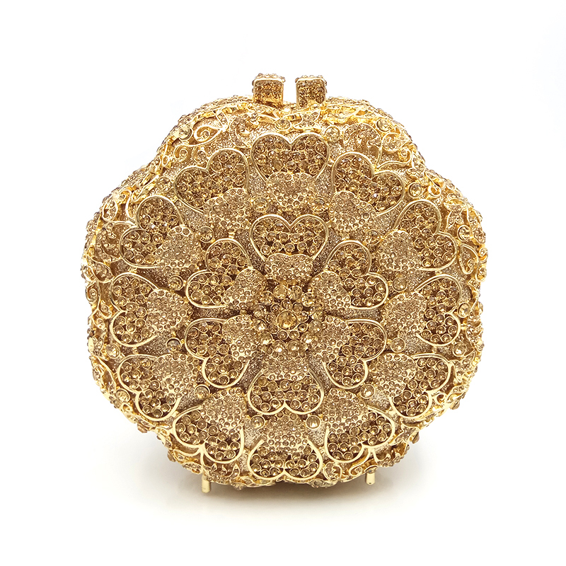 Round Classical Crystal Clutch