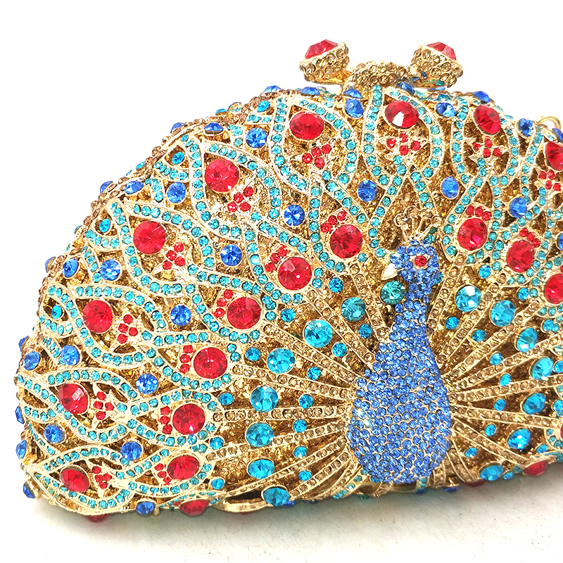 Peacock Crystal Clutch