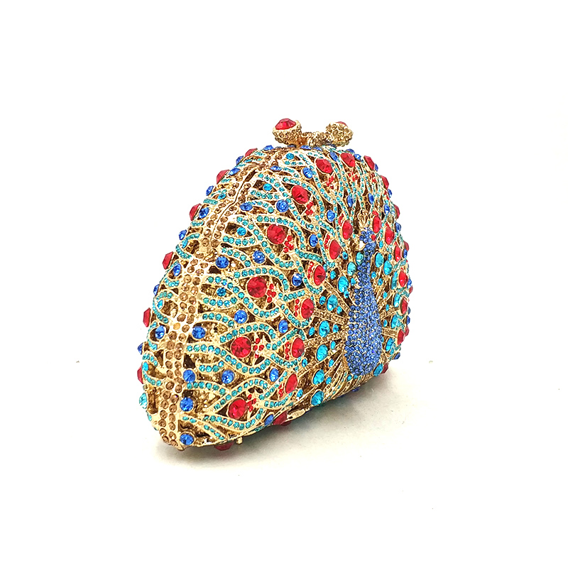 Peacock Crystal Clutch