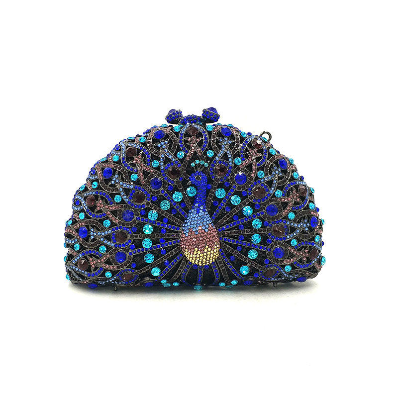 Peacock Crystal Clutch