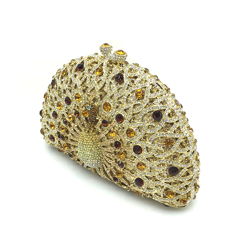 Peacock Crystal Clutch