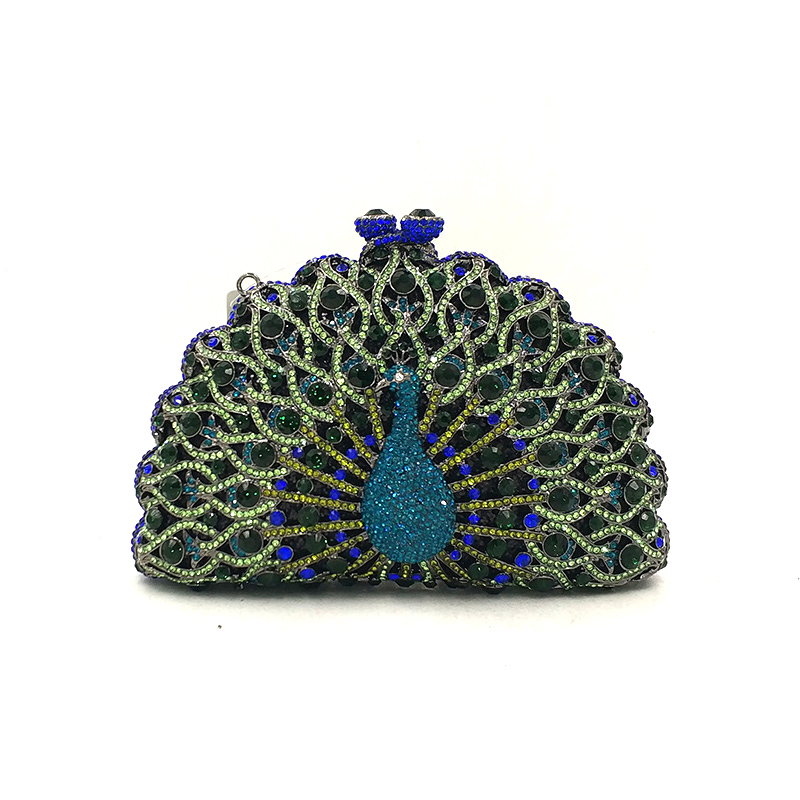 Peacock Crystal Clutch