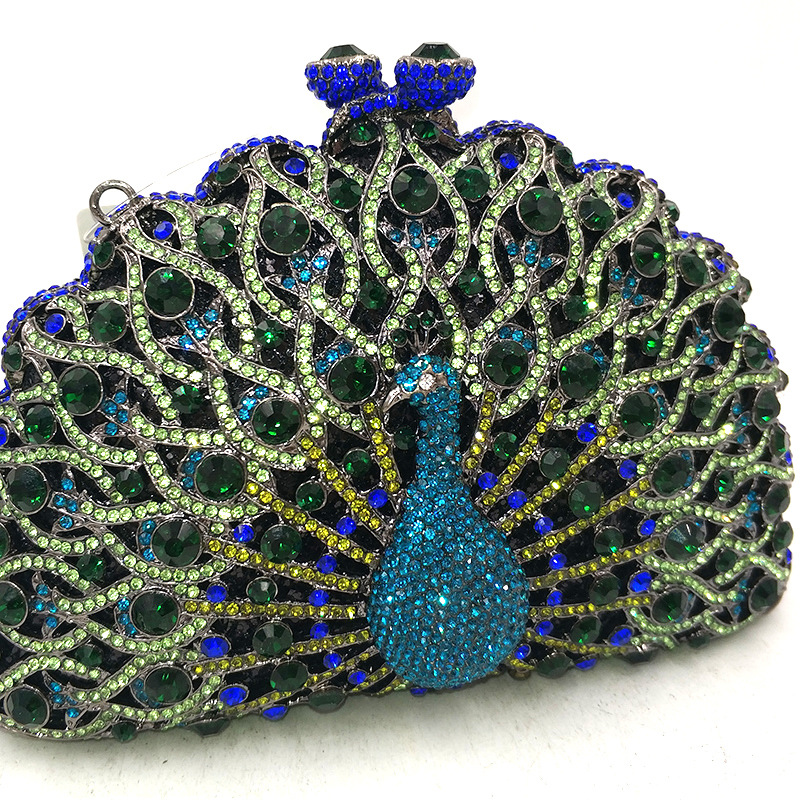 Peacock Crystal Clutch