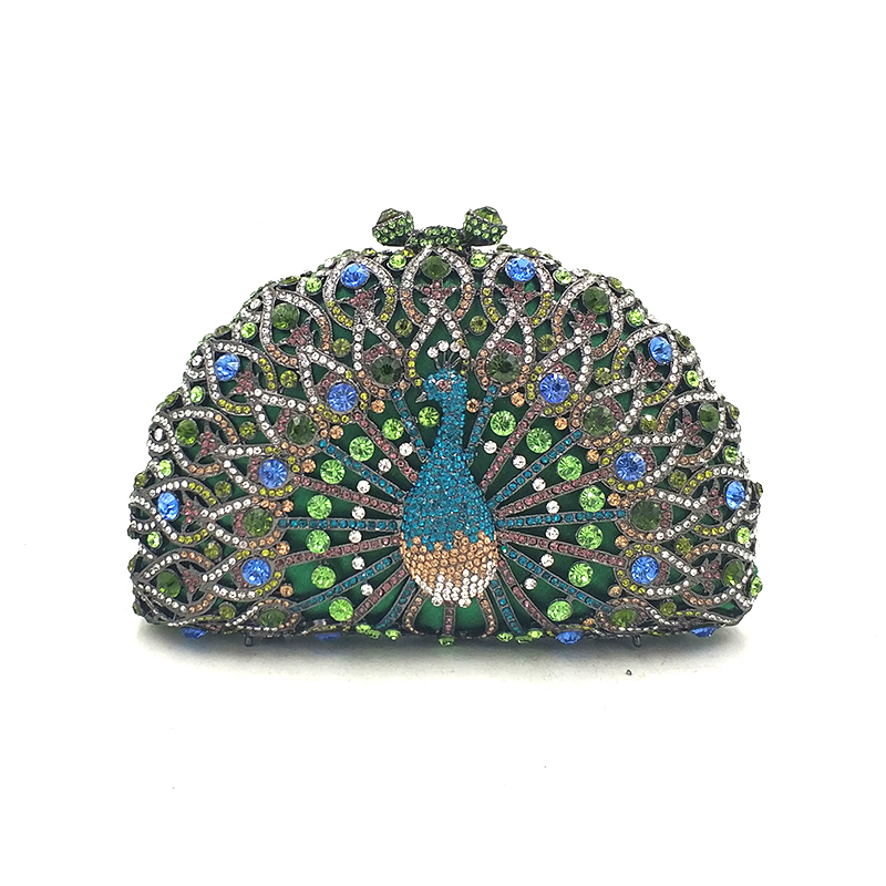 Peacock Crystal Clutch