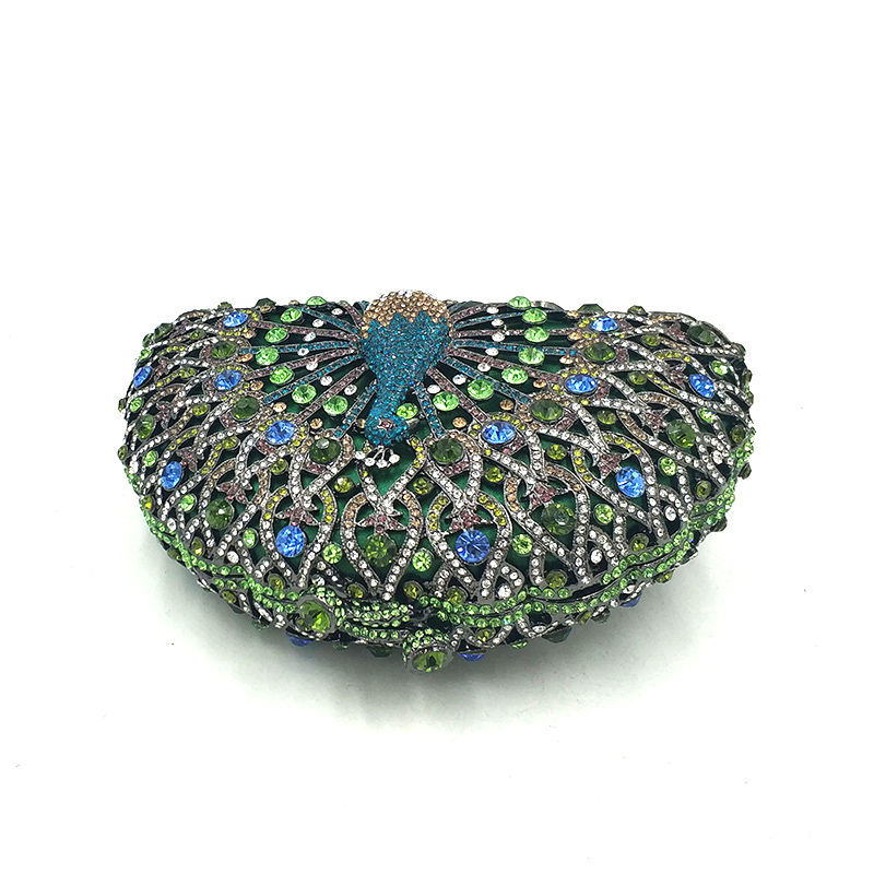 Peacock Crystal Clutch