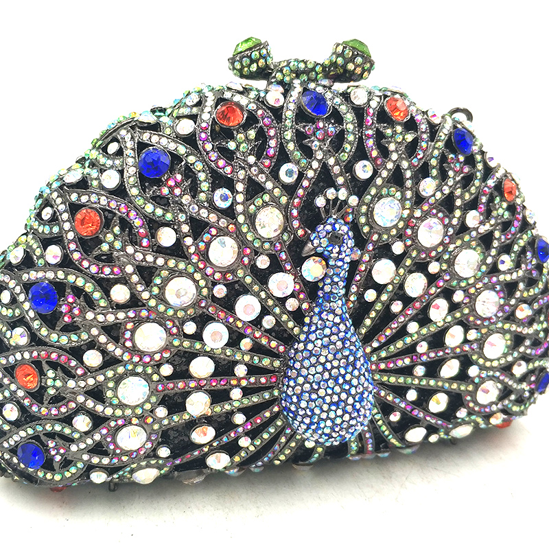 Peacock Crystal Clutch